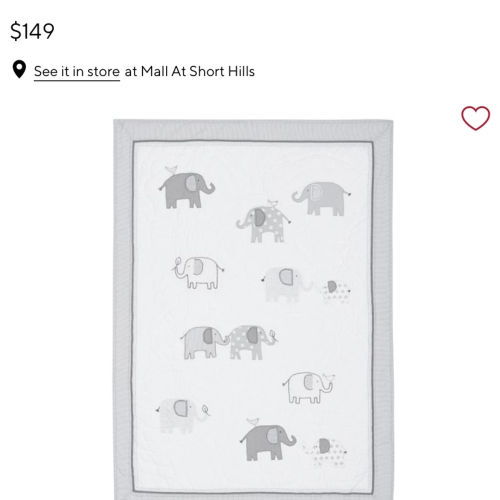 Pottery Barn Kids Taylor Baby Quilt Elephants